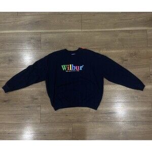 Wilbur Soot 96' Version 1.2 Authentic Navy Puff Print Cotton Crewneck Size XL